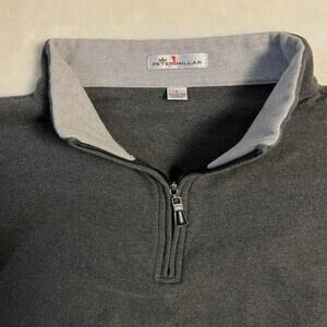 Peter Millar 1/4 Zip Pullover Mens L Gray Soft Cotton Sweater Golf Jumper Lounge